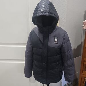 Spyder Kids Two-Tone Hooded Puffer Jacket